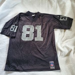 Oakland/Los Angeles Raiders Vintage Tim Brown 81 Distressed Jersey, Sz L